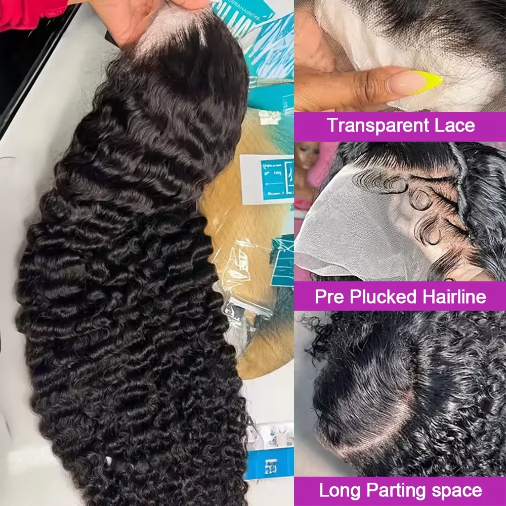 Deep Wave Frontal Wig Hd Lace Wigs 300% Density 13x4 13x6 Water Wave Curly Human Hair Wig 30 36 Inch Lace Front Wig Human Hair - Image 2