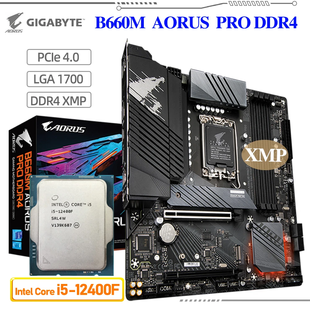 Gigabyte B660M AORUS PRO DDR4 Motherboard CPU Combo Intel Core i5