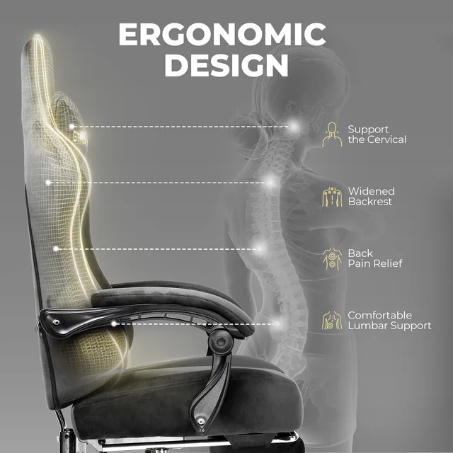 Gtplayer Gaming Chair Fabric with Pocket Spring Cushion, Big and Tall Gaming Chair 350Lbs High Back Computer Chair