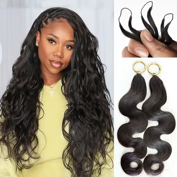Body Wave Miracle Knots Crochet 100% Human Hair Extensions Vietnamese Boho Braids Feathered Human Crochet Hair For Braiding 1