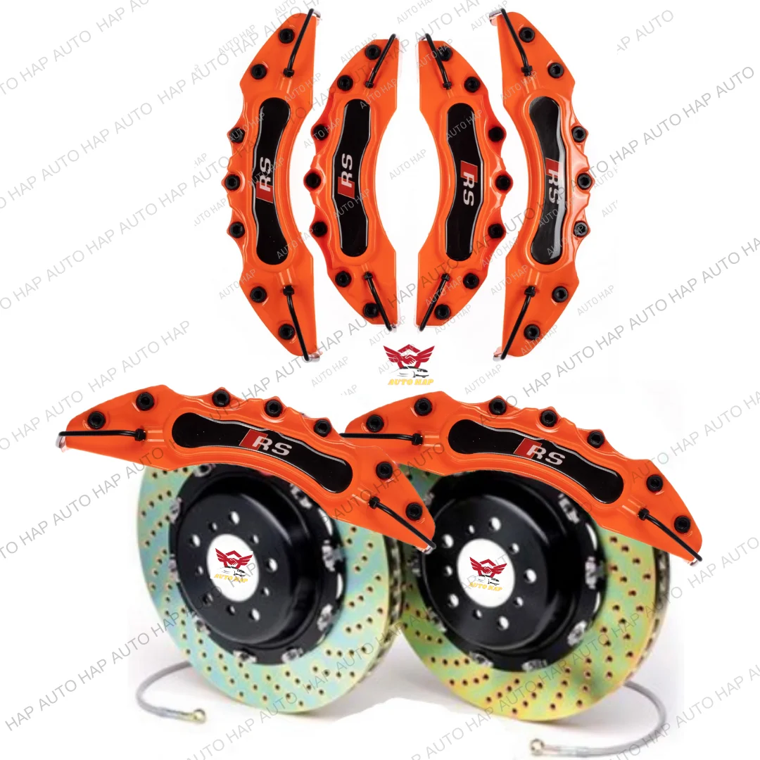 

For AUDI RS ORANGE Brake Caliper Cover 4Pcs 16 to 21 Inches Auto Replacement Parts Accessories and Brake System Best Quality