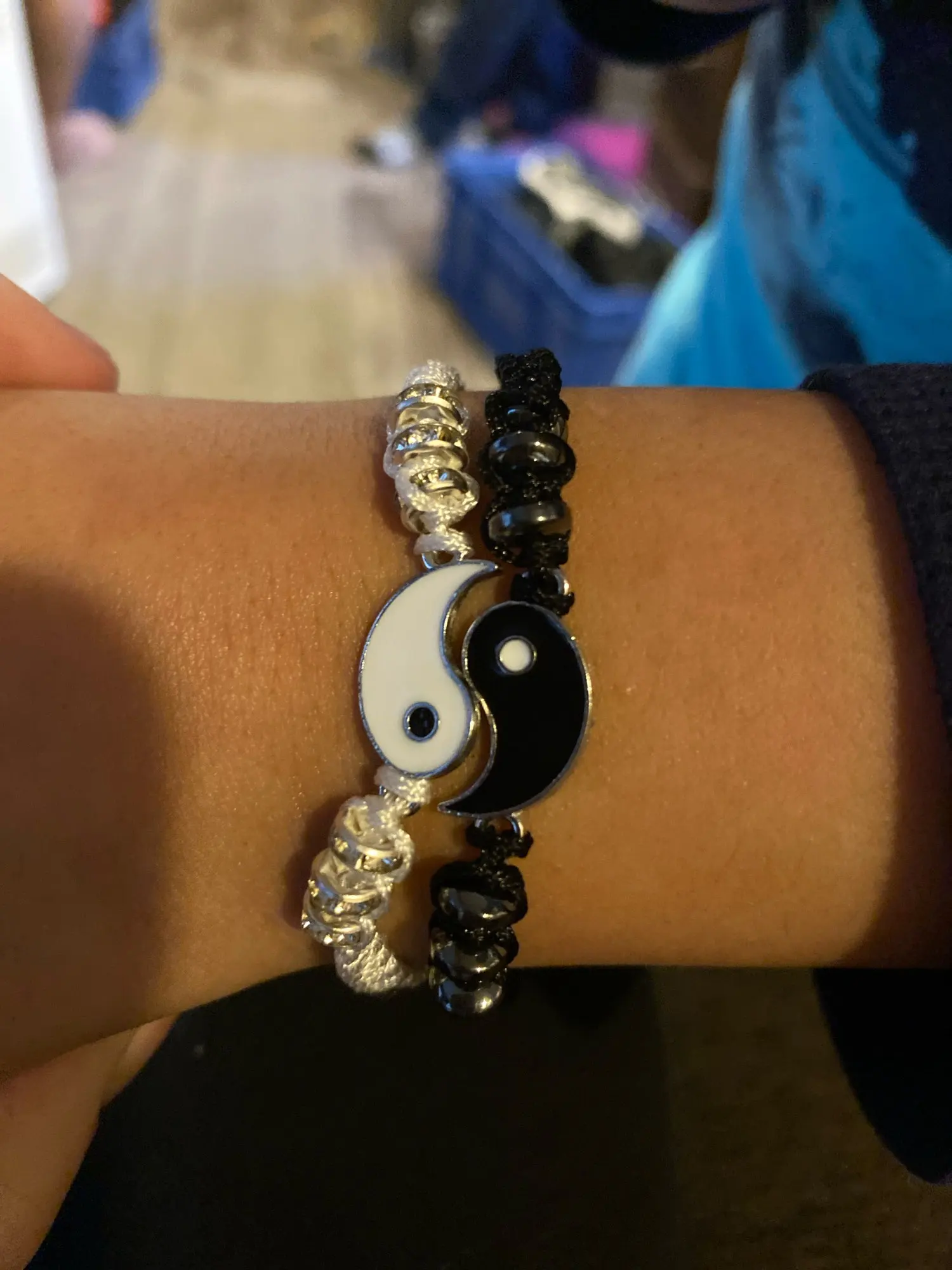 2 PC Jewelry Set Couple Black White Tai Chi Bracelet Rope Adjustable Chain Set Simple Style Daily Wear Jewelry photo review