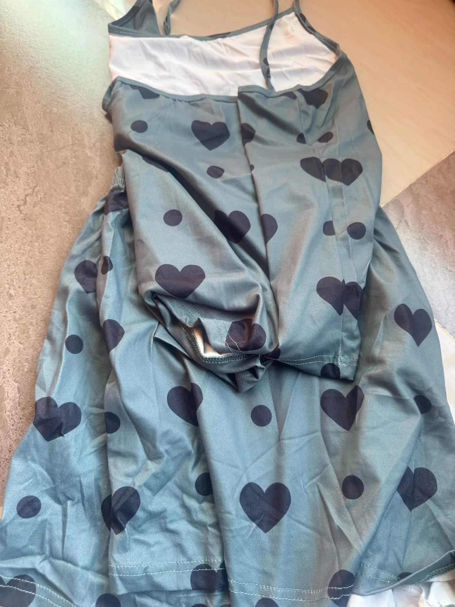 Heart Print Sleepwear Set - Comfortable Crop Top & Shorts PJs photo review