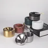 Round Stainless Steel Ashtray with Lid for Car Metal Outdoor Windproof Cigarette Ash Tray 1