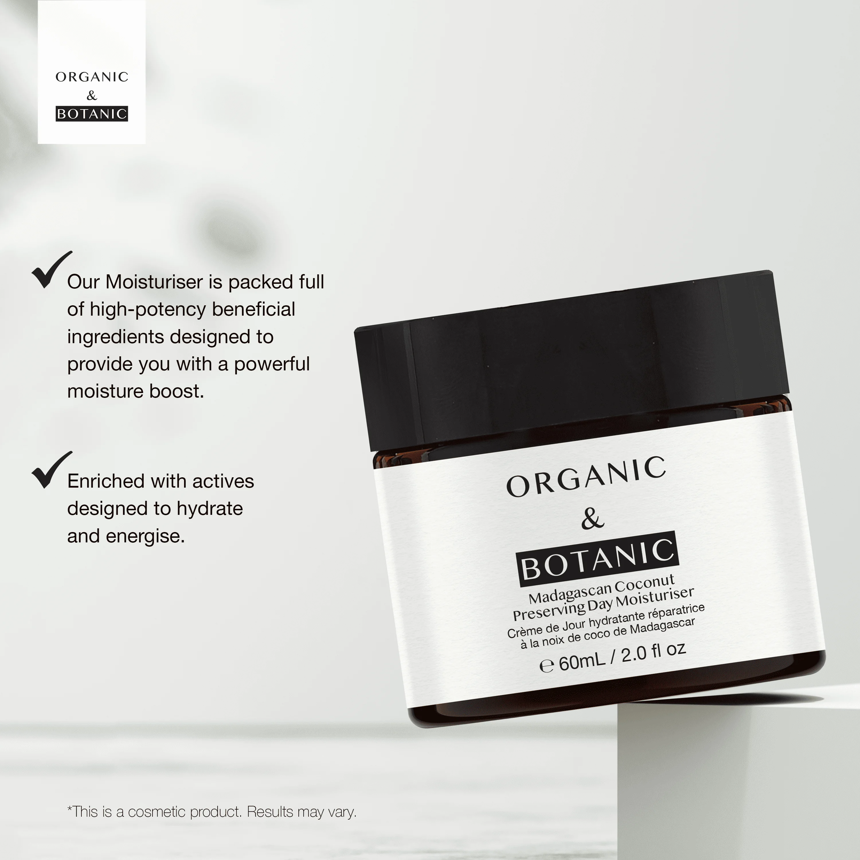 Organic & Botanic Mandarin Orange Day Moisturiser with Vitamin C & Sea Buckthorn 60ml Lightweight Hydration