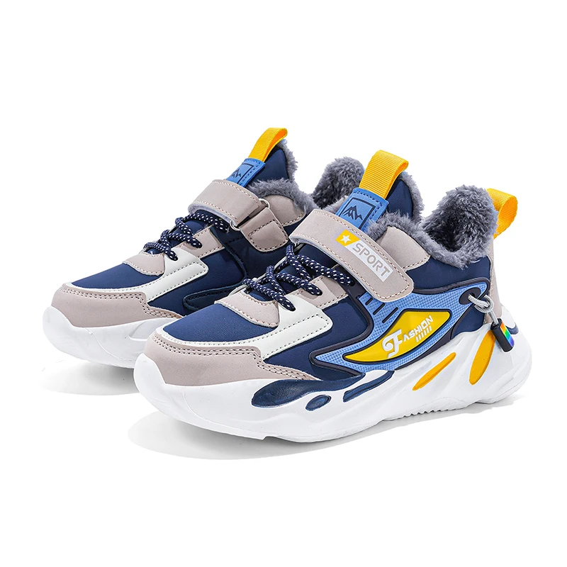 

Outdoor Kid Running Shoes Sport Children's Boy Winter Plus Warm Sneakers Waterproof Leather Girl Casual Trekking Shoes