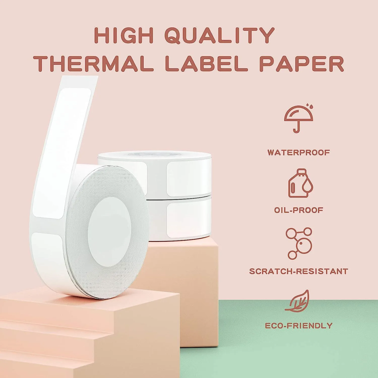 Label Sticker 12*40mm Thermal Compatible For Marklife P12 P15 M1 For Phomemo D30 Q30 DELI Q2 Labeller 160Pcs/Roll