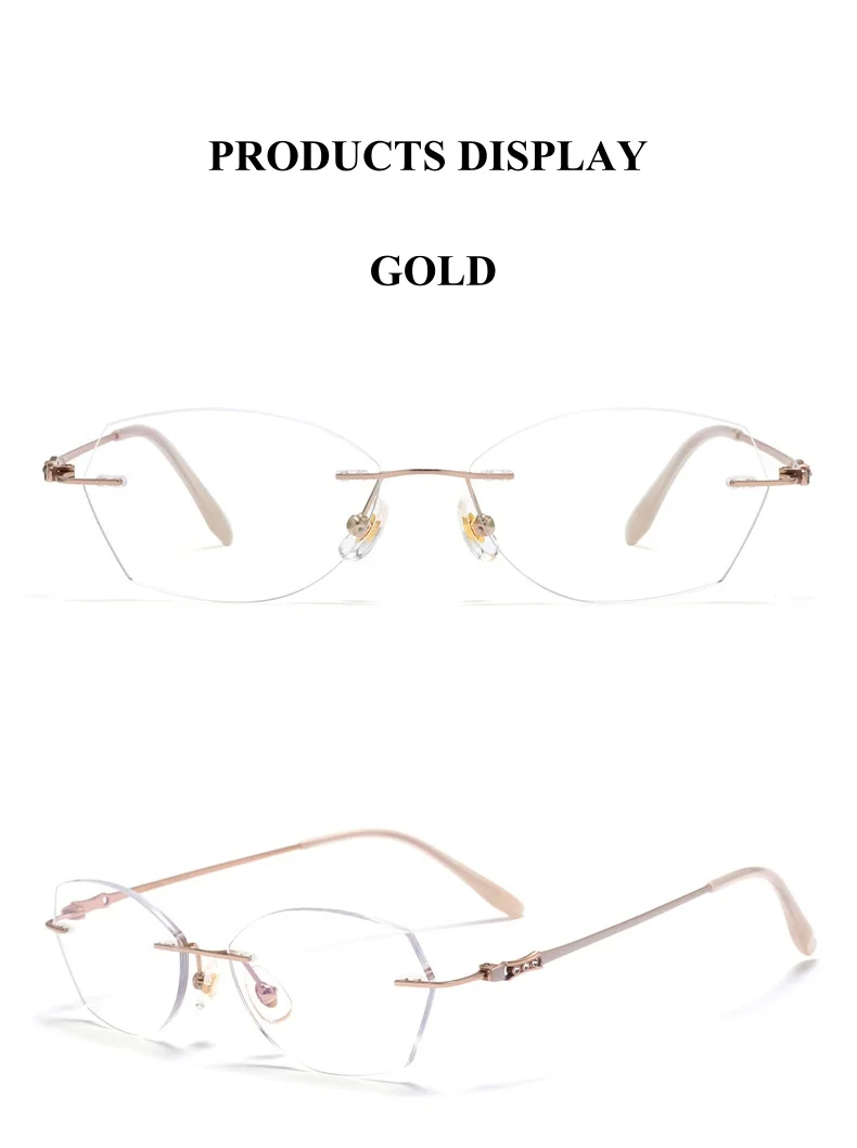Chashma Ottica Women's Rimless Butterfly Titanium Eyeglasses 416009 Image 6