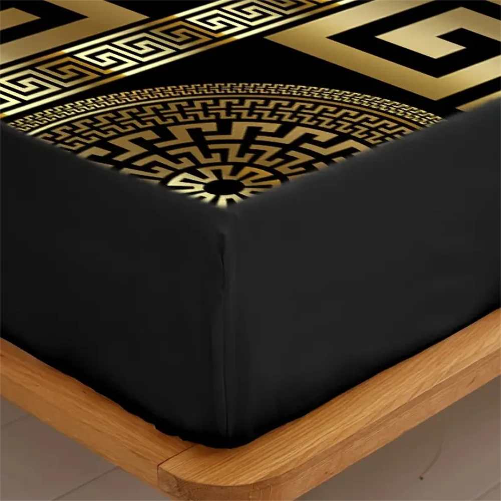 Luxurious European Style 3PC Sheet & Pillowcase Set - 100% Polyester Breathable Fabric, All-Season, Machine Washable, Digital 4
