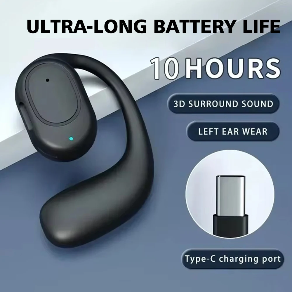 1pc Bluetooth 5.4 Headphones TWS Wireless Ear Hook Earphones HiFi Noise Reduction Headset Sports Earbud for Huawei Xiaomi