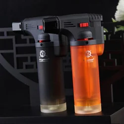 2022 New Windproof Large Capacity Butane Gas Lighter Turbine Torch Blue Flame Jet Cigar Lighter Camping BBQ Kitchen Welding Tool