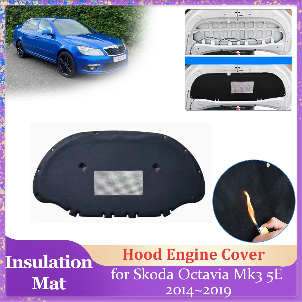 NVNZMFPPW Pour S&Koda Pour Octavia Pour Pro 2021 Avant Moteur Isolation Thermique Coton Pad Tapis Insonorisant Couverture Coton Insonorisant(Style 2