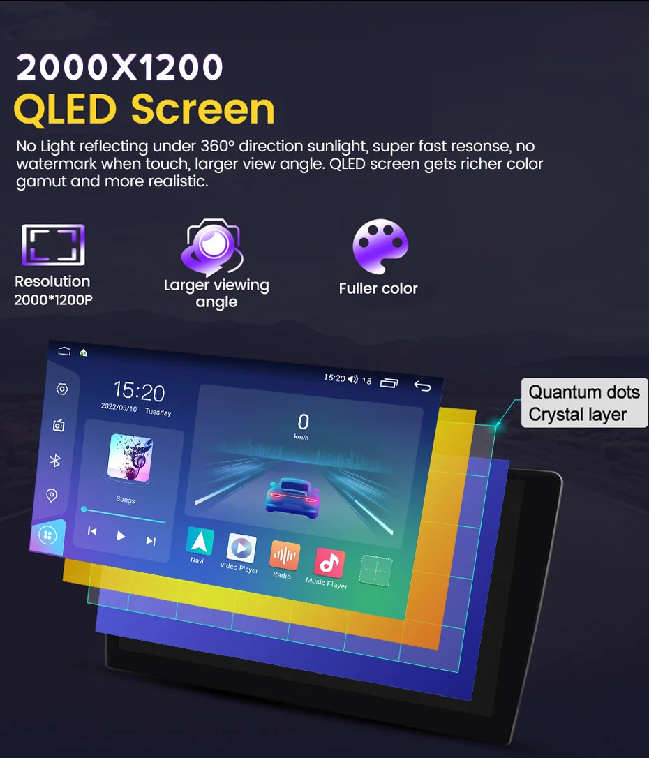 ANTWINS Android 12 Car Radio Stereo Multimedia Player with Touch Screen