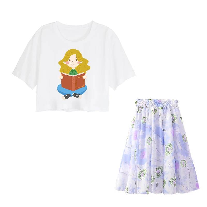

NIGO Children's White T-shirt Short Skirt Suit #nigo36518