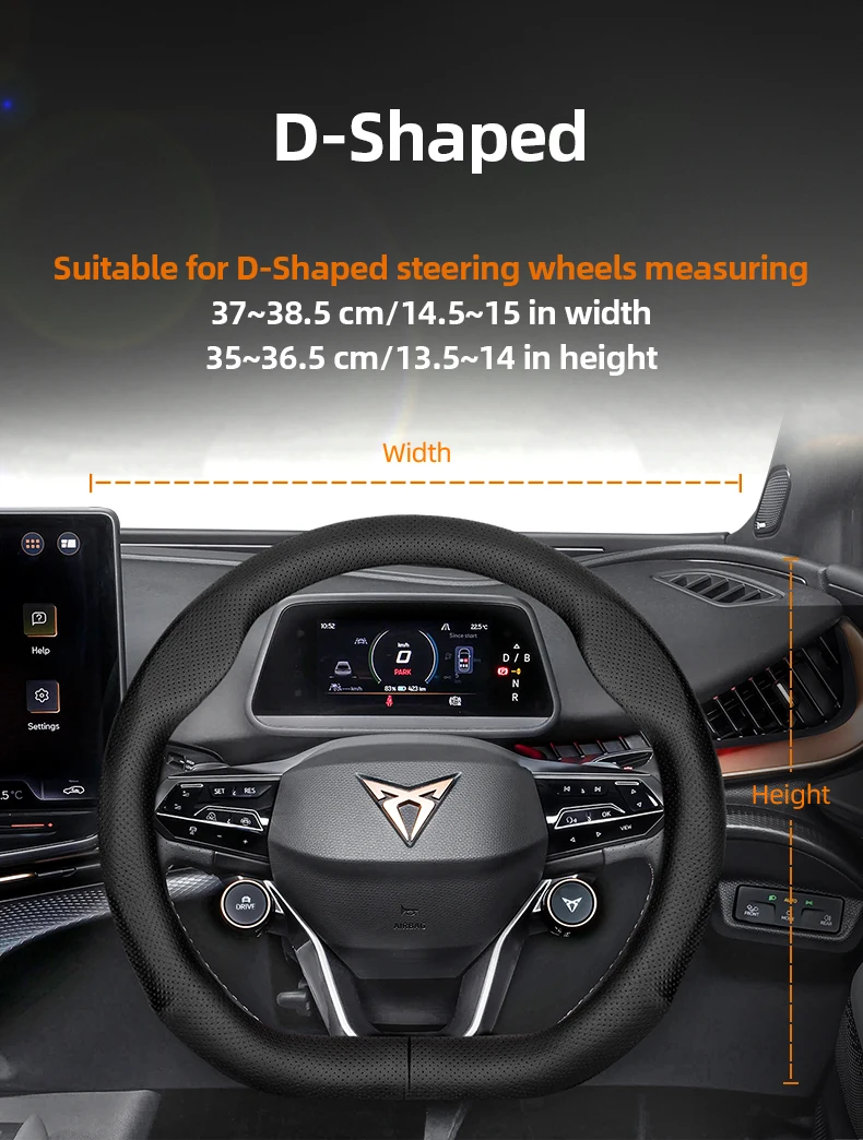 Geeignet für CUPRA Perforierte Leder-Lenkradabdeckung Atmungsaktiv Formentor Leon Sportstourer Born Ateca Tavascan Terramar – Detail 4