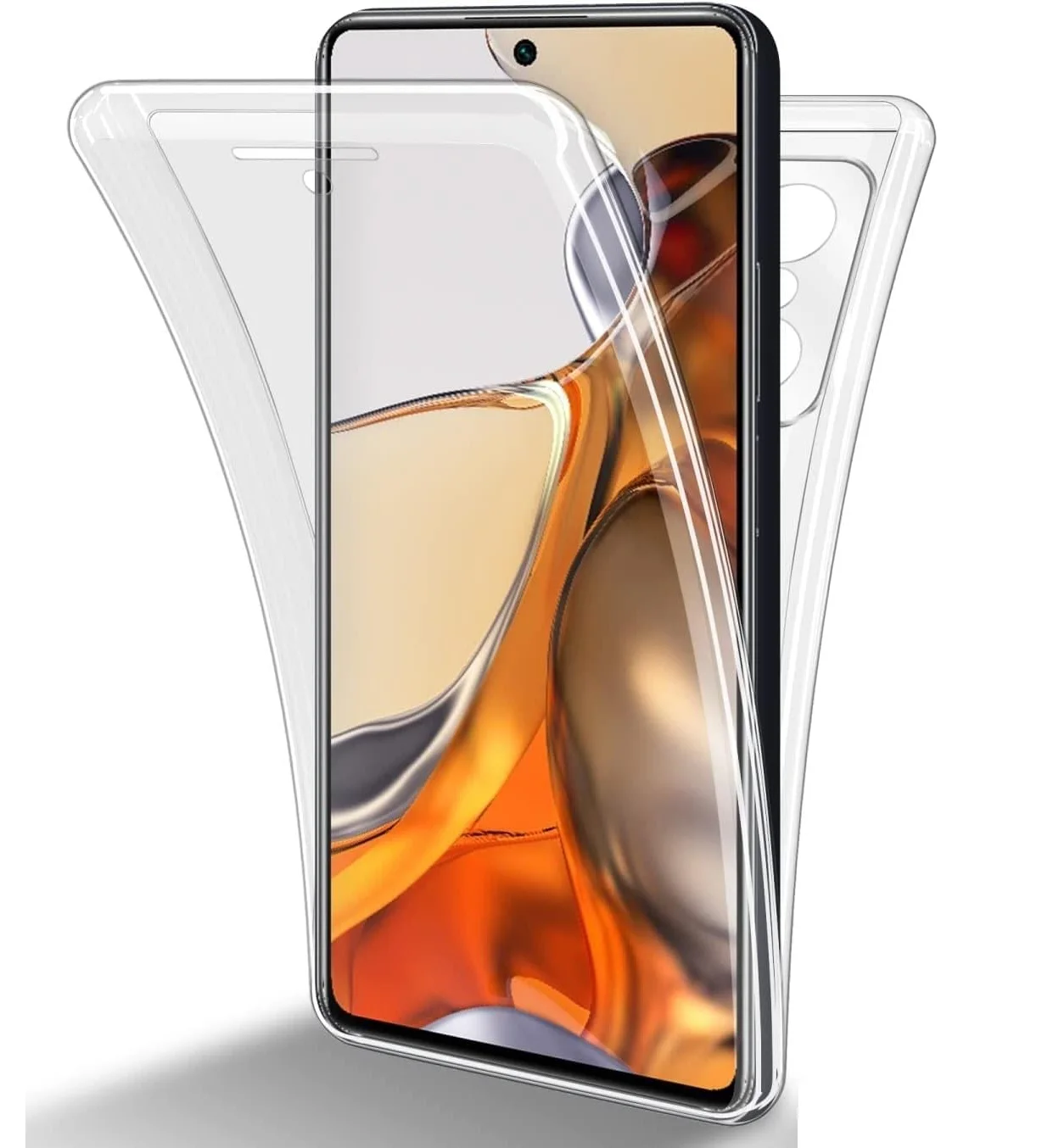 Funda Doble Xiaomi Redmi note 9 Silicona Transparente Delantera y