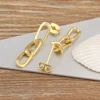 Nidin nouveau Design créatif chaîne forme cuivre incrusté Zircon boucles d'oreilles pour femmes fille quotidien fête oreille bijoux accessoires cadeau