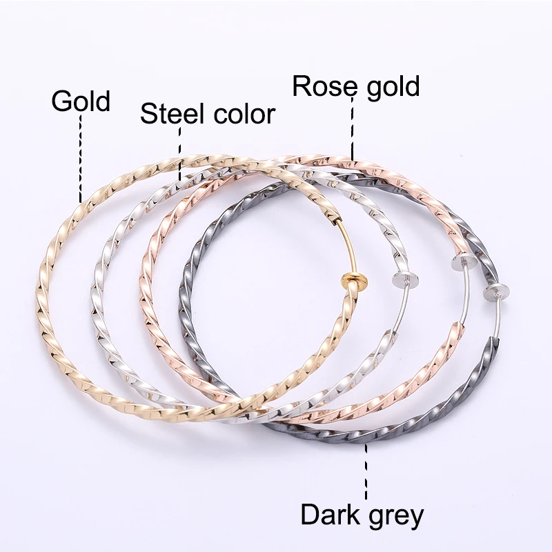 UNNAIER 60mm Twisted Round Ear Clip Large Earrings No Piercing Clip Earrings Fashion Women Jewelry Earring Trend