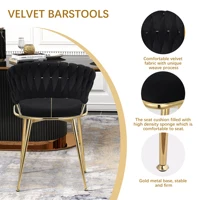 Comanlai 2-х предметный кухонный стул, стул для гостиной, с металлическим каркасом, эргономичный для кухни, гостиной, балкона, бархатное сиденье — изображение 5