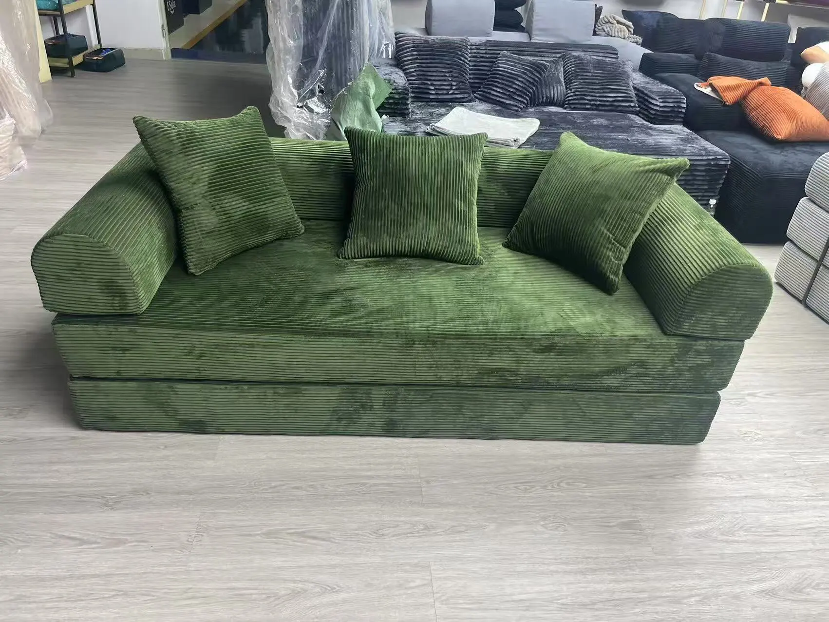 2025 New Design Corner Style Vacuum Compression Fabric Sofa Compressed Bed Set Home Apartment Hotel Living Room Sofa Bed photo review
