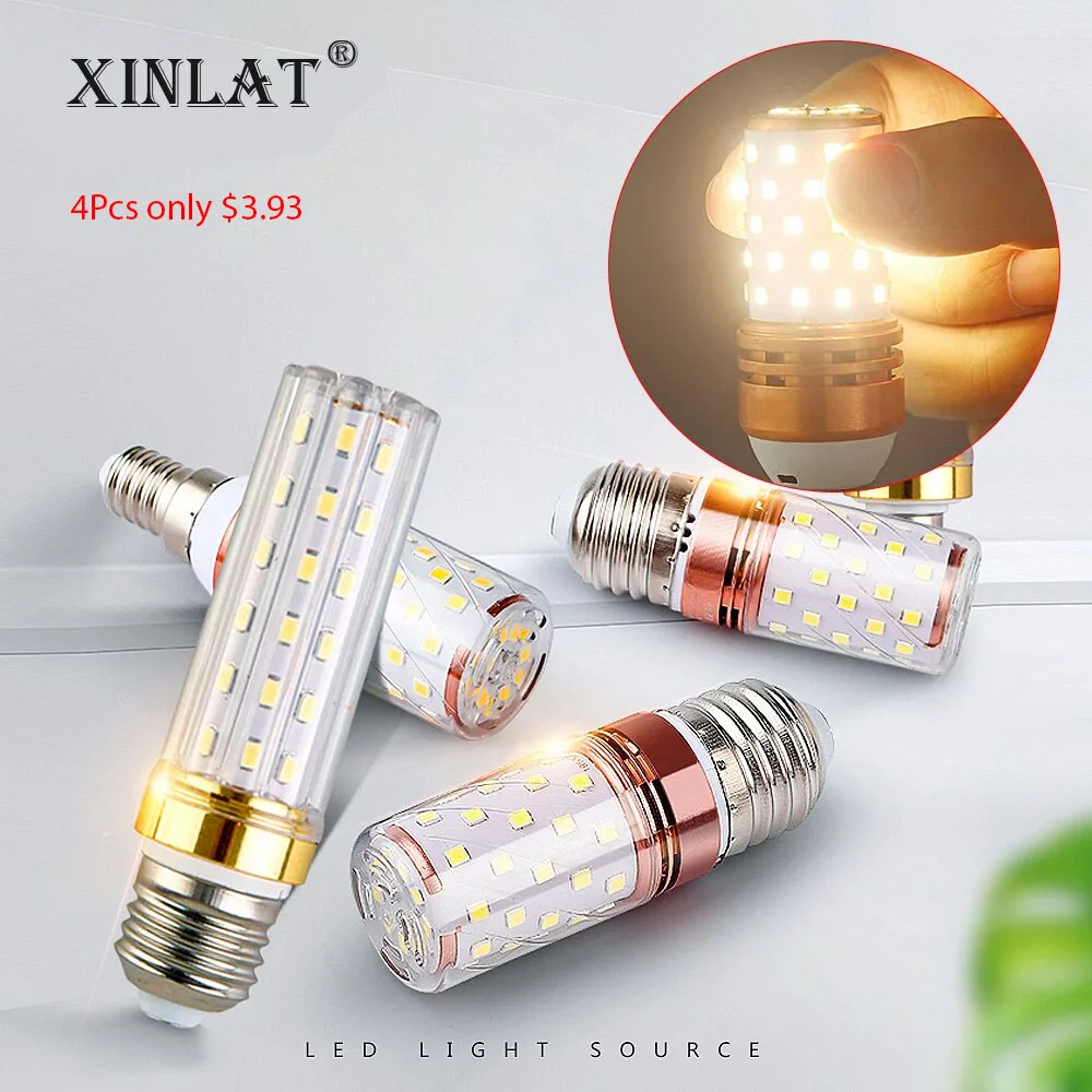 할로겐 샹들리에 54 칩 교체 LED 미니 램프, E27, E14, 5 W, 12W, 16W, 콘 전구, AC 110V, 220V, 240V 빔 앵글, 4 개, 1 개