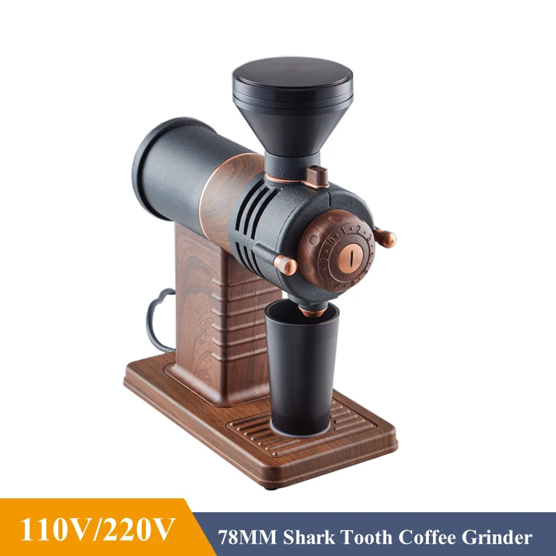 78mm Burr Titanium Alloy Shark Tooth 100-800rpm Adjustable Coffee Grinder 225G Hopper Pour-Over Coffee Mill Grinding Machine 2