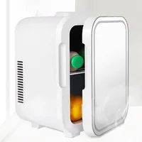 Кухонный холодильник 5л, мини-зеркальный холодильник, автоматический компрессор, студенческое общежитие, домашнее использование, портативный холодильник для пикника, кемпинга, 12 В/220 В — изображение 5