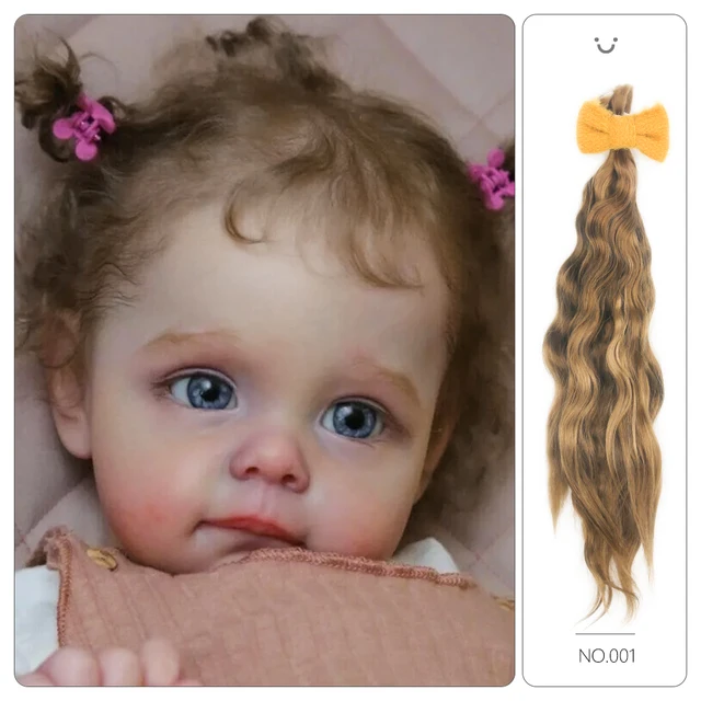 「natural curly hair」Witdiy brand reborn doll wig mohair is as soft as lanugo hair and uses safe dyes, so feel free - No.001 ( Brown), 30g