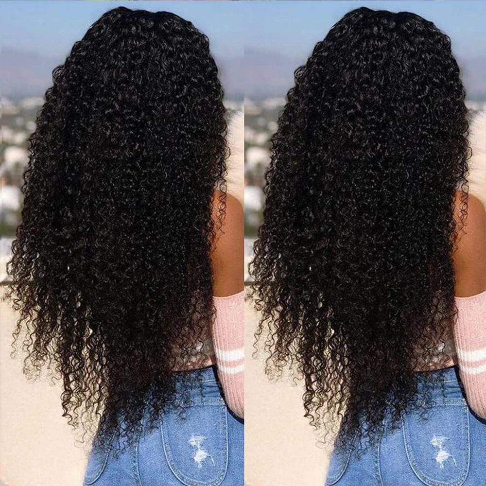 250 Density Kinky Curly 13x6 HD Lace Frontal Wig 38Inches Precut Glueless Kinky Curly Wigs Human Hair  360 Full Lace Front Wig