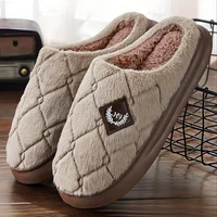 Men's House Slippers Furry Plaid cozy EVA Memory Foam Lightweight Casual Shoes Winter Warm Plush Non-slip Slippers big size - Image 3