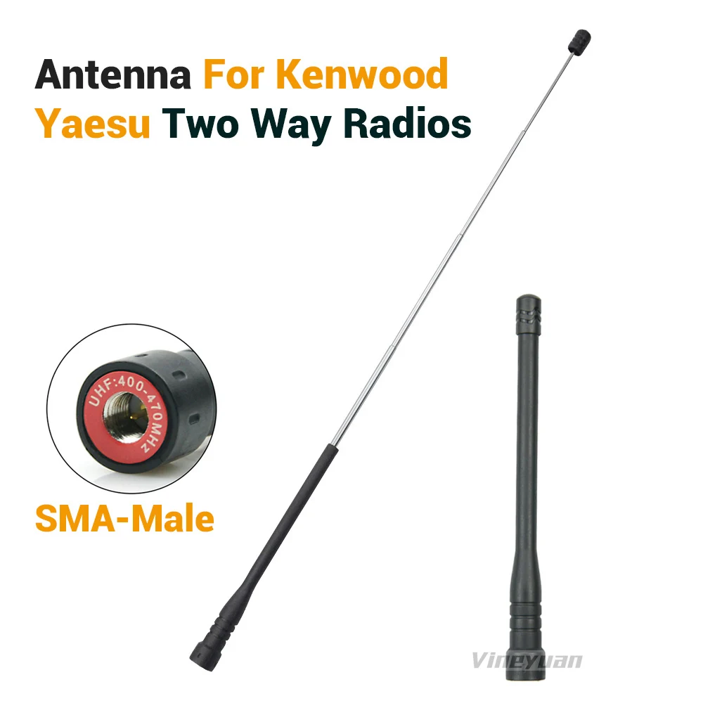 Nuova Antenna Telescopica Walkie Talkie 13.5Cm Antenna Uhf Sma-Maschio Per Baofeng Uv-5R Baofeng Retevis Kenwood Hyt Radio Bidirezionale