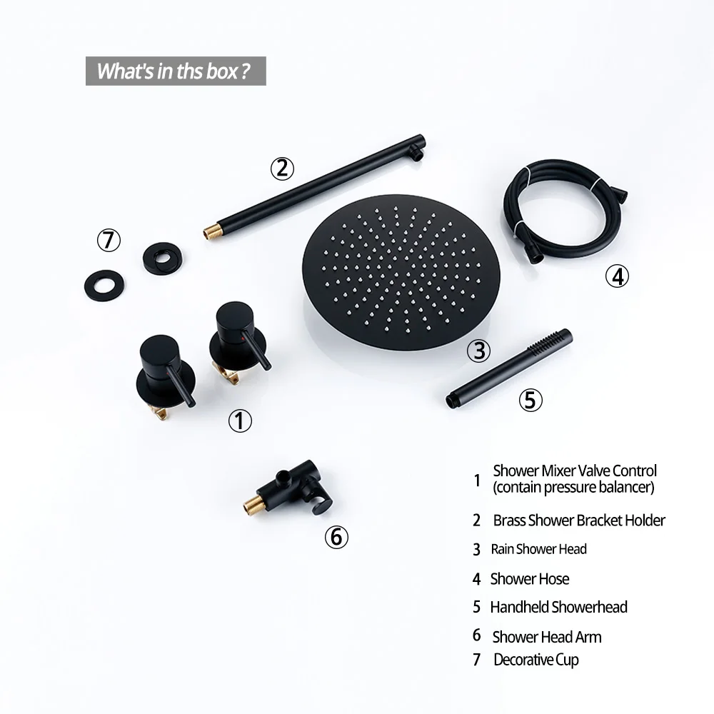 Bathroom Faucet Matte Black Brass Rain Shower Set 2 Ways Hot And Cold Wall Mounted Bathtub Shower Mixer Tap Faucet shower set
