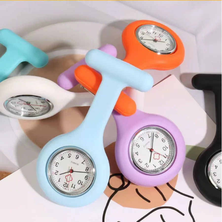 1pc Silicone Nurse Brooch Watch, Medical Student Watch,Minimalist Women's Chest Watch,Manufacturer Customizable Logo Nurse Watch