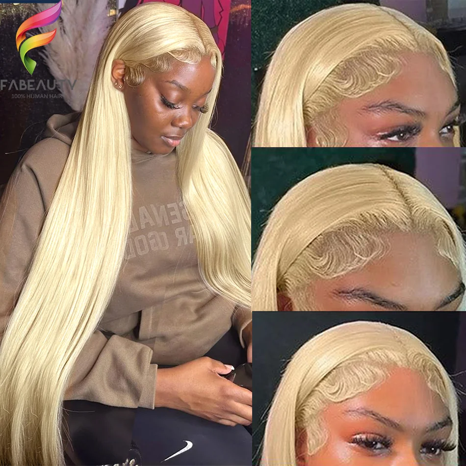

14-38 Inches Blonde 613 Lace Frontal Wigs 13x4 13x6 Straight Transparent Brazilian Remy Lace Front Human Hair Wig 150% For Women