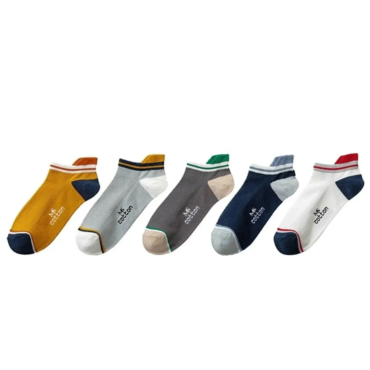 5- 10- 15 pairs Mens and Womens Socks Multicolor Breathable Comfortable High Quality Ankle Shallow Low Top Sport Tube Socks
