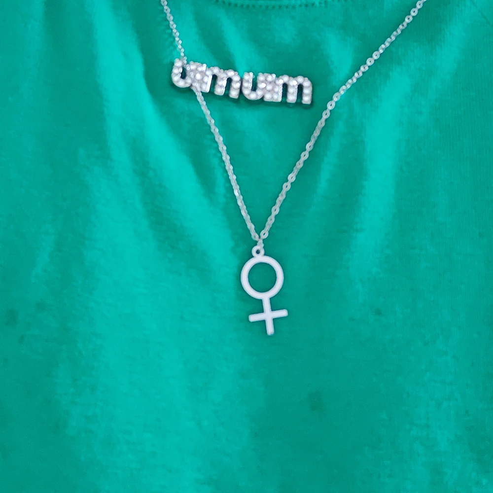 Sterling Silver Feminist Venus Symbol Necklace - Empowerment Jewelry Pendant