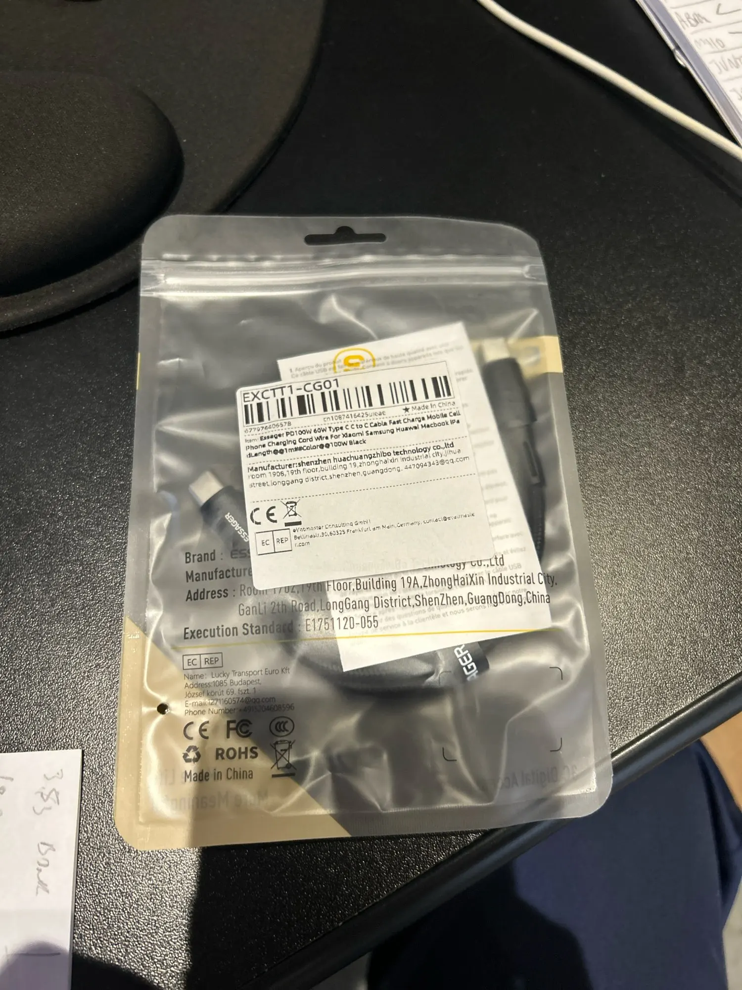 Essager PD100W 60W Type C C to C Cable Fast Charge Mobile Cell Phone Charging Cord Wire For Xiaomi Samsung Huawei Macbook iPad photo review