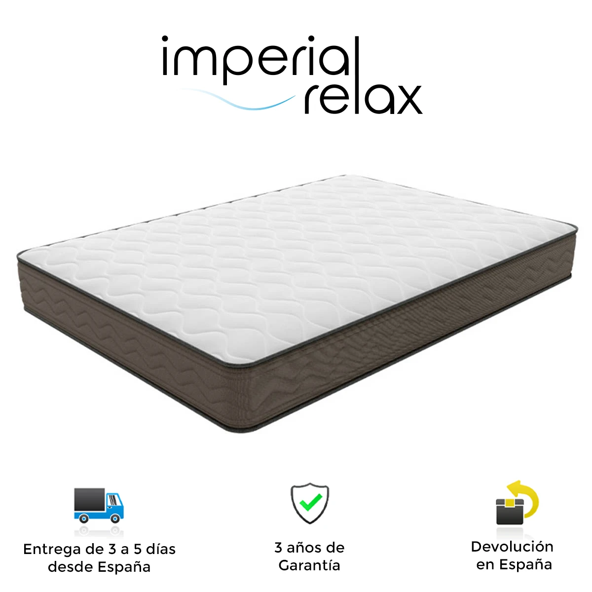 Imperial Relax - Colchón 180X190 Confort Plus - Altura 20 cm -  Termorregulado - Independencia de lechos - 11 zonas de confort