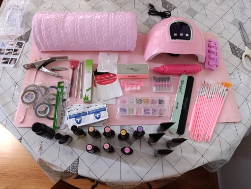 Nail Extension Kit Acrylic Gel Polish Nail Polish with UV LED Nail Lamp Manicure Kit photo review