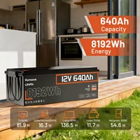 Batterie Lithium LiFePO4 Humsienk 12V 640Ah 8KWh avec BMS 250A intégré, surveillance en temps réel, plus de 15000 cycles profonds pour usage extérieur/domestique 4