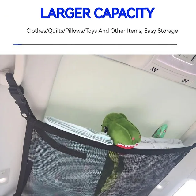 Car Ceiling Storage Net Pocket Car Roof Bag Interior Cargo Net Breathable Mesh Bag Auto Stowing Tidying Interior Accessories 4