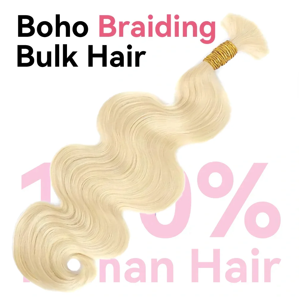 613 Blonds Body Wave Braids Human Hair Bulk For Braiding 100% Human Hair Bundles 1/2/3 Bundles No Weft Hair Bundles For Women 2
