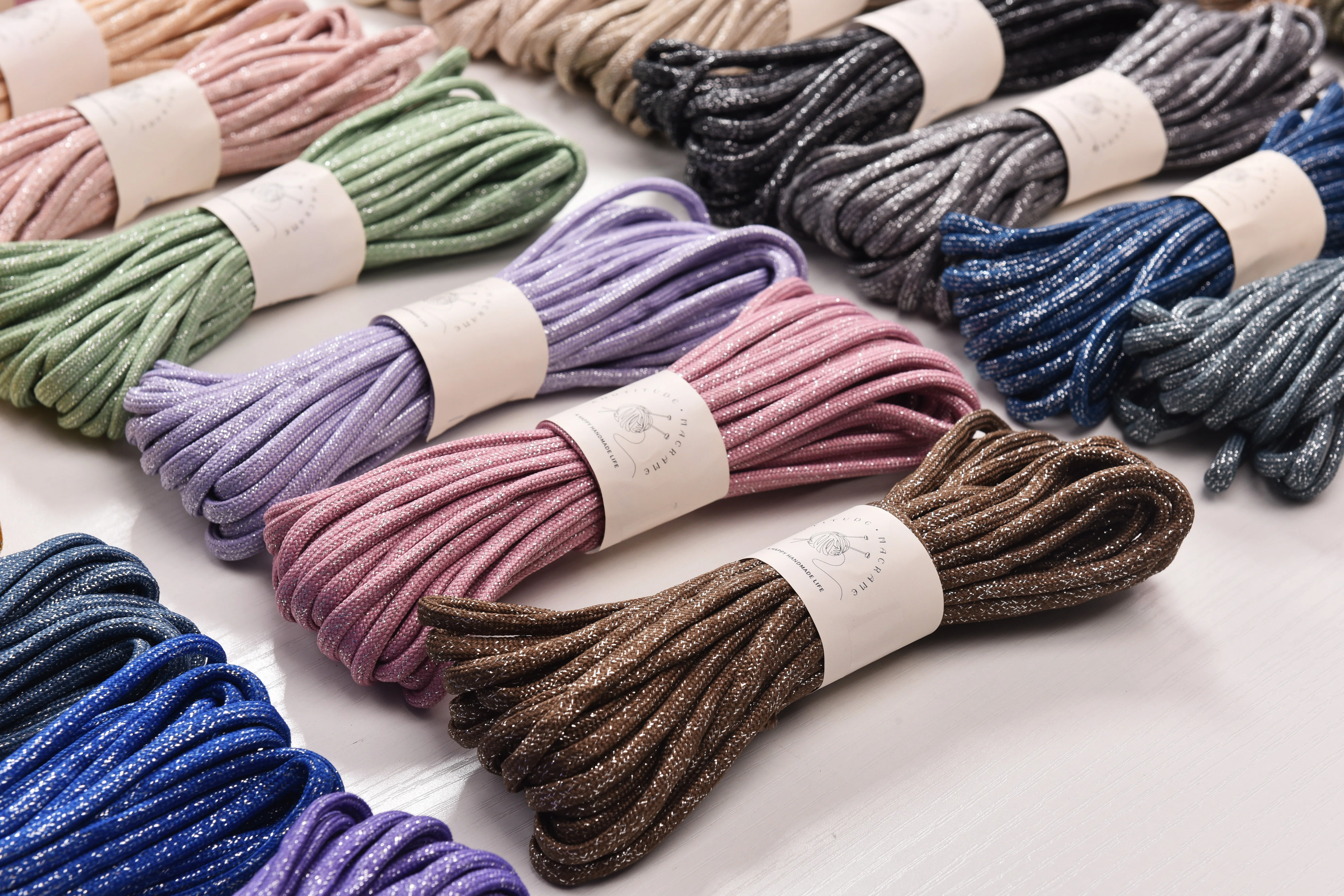Silver Glossy 5mm Polyester Braid Rope Lurex yarn 10meters a bundle Shiny Metallic cord for DIY Project Small Jewelry Making 3