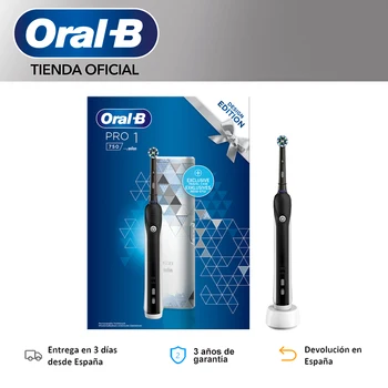 Oral-B Pro 1 750, Cepillo de dientes eléctrico, Cepillo Oral B Eléctrico, Tecnología 3D, Temporizador, Autonomía 10 días