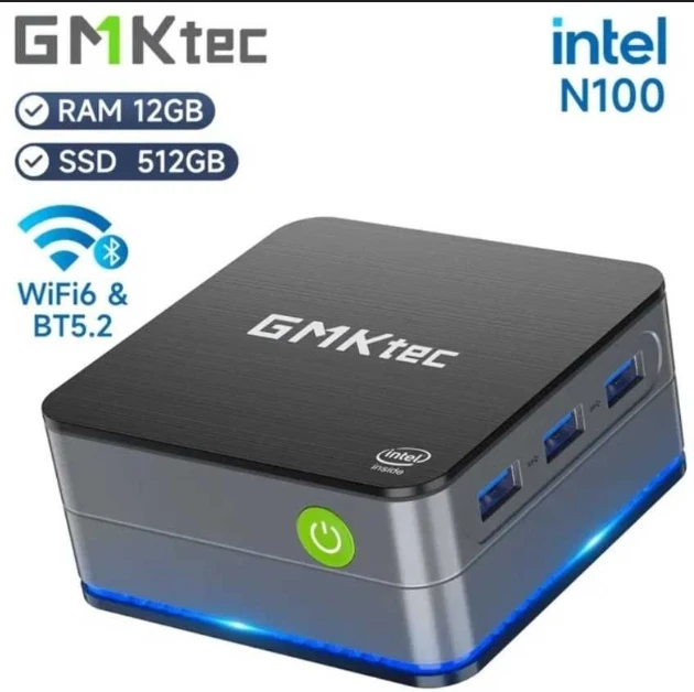 GMKtec ミニPC Win 11 Pro N100/12GB/512GB Aa01c86501b2a480684f62120dadc7