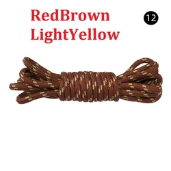 Floral Dot Polyester Round Shoelaces for Sports and Hiking Boots (12RedBrown Yellow)