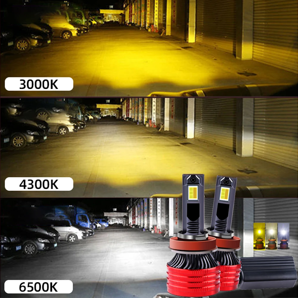 H4LEDBulbsFogLightHalogenReplacementAutoH7LEDHeadlight6500K