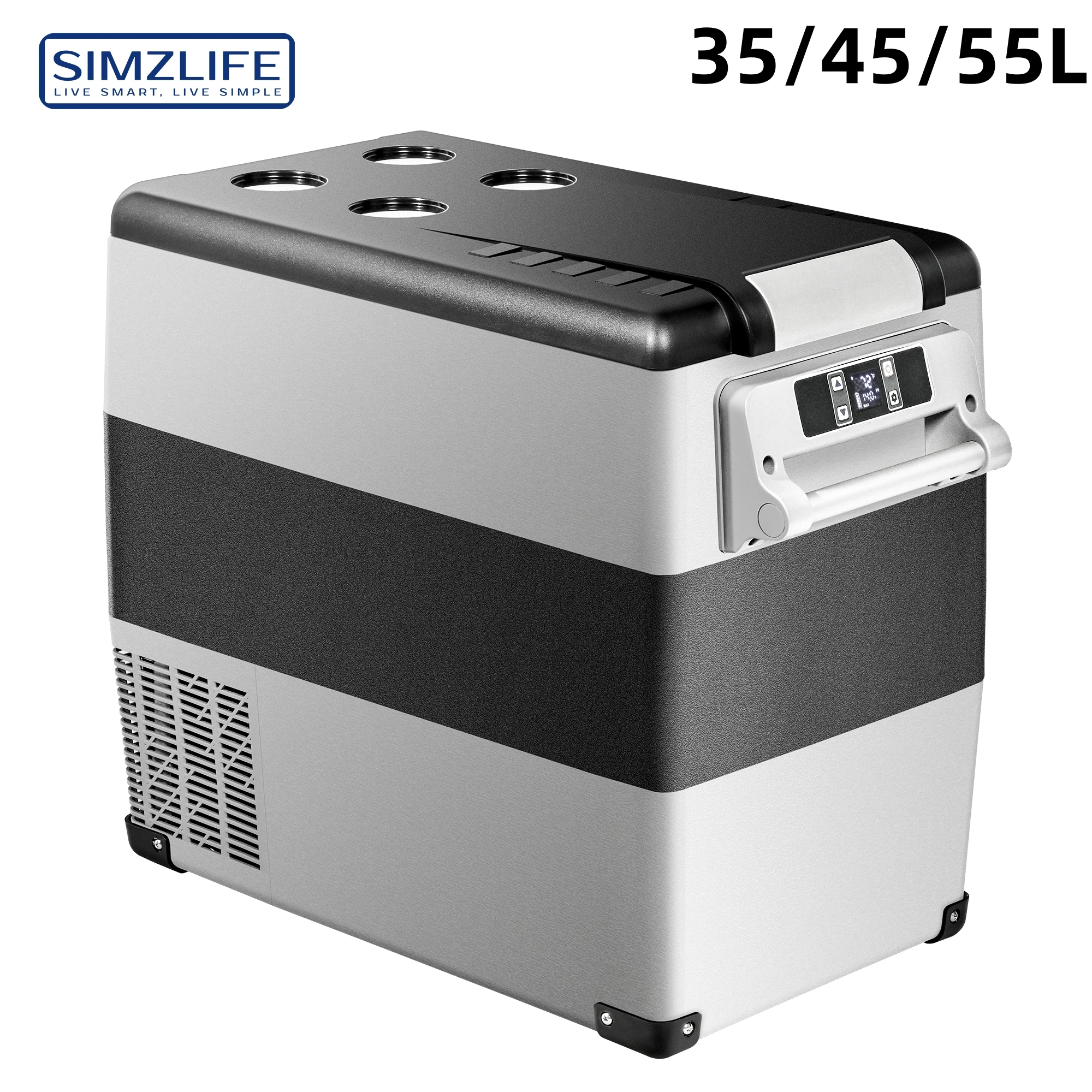 SIMZLIFE 55L Car Refrigerator 12/24V DC Fridge Freezer Dual Zone APP Control Portable Compressor Cooler for Camping Travel Truck 1 SIMZLIFE 55L Car Refrigerator 12/24V DC Fridge Freezer Dual Zone APP Control Portable Compressor Cooler for Camping Travel Truck 1