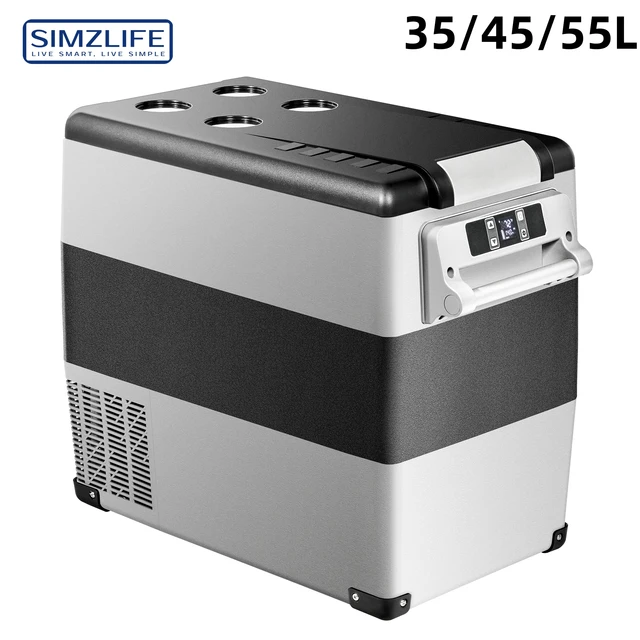 SIMZLIFE 55L Car Refrigerator 12/24V DC Fridge Freezer Dual Zone APP Control Portable Compressor Cooler for Camping Travel Truck 1