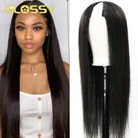 250 Density Straight V Part Wig 100% Human Hair For Women 30 34 Inch Cheap Brazilian No Glue Straight Wigs On Clearance Sale 2